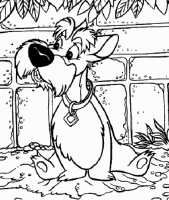 A coloring page of lady and the tramp